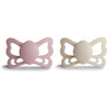 Frigg Butterfly Anatomical Silkysoft Silicone Baby Pacifier | Made In Denmark | Bpa-Free (Cream/Blush, 6-18 Months)