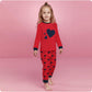 Little Hand Kids Valentines Day Pajamas Toddler Girls Love Hearts Long Sleeve Shirt Pant Sets Children Clothes Red 2T