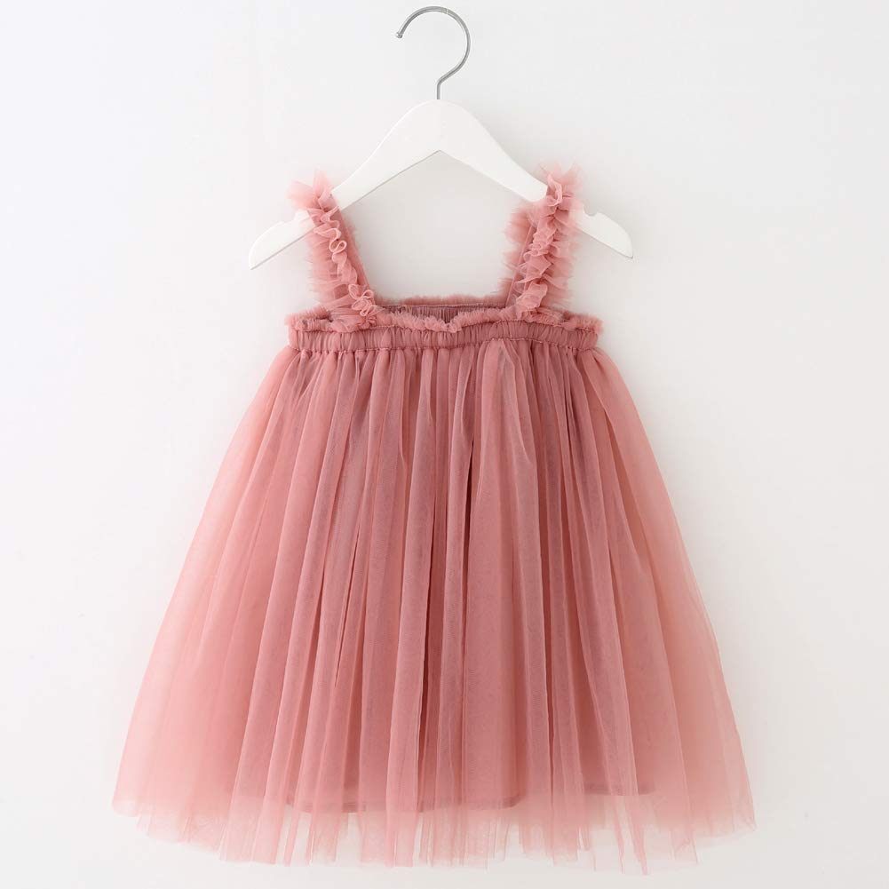 Bgfks Layered Tulle Tutu Dress For Toddler Girls,Baby Girl Rainbow Tutu Princess Skirt Set With Flower Headband.(Dusty Rose,18 M