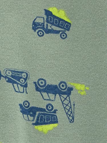 Simple Joys By Carter'S Baby Boys' 3-Pack Snug Fit Footless Cotton Pajamas, Blue Stripe/Green Trucks/White Dinosaur, 5T