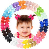 Alinmo Baby Hair Clips 2' Baby Girls Clips Fully Lined Baby Bows Tiny Hair Bows Alligator Clips For Baby Girls Infants Toddlers