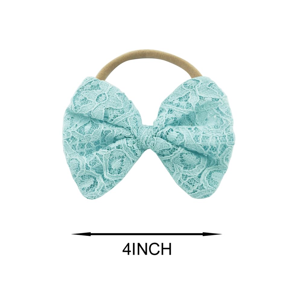 Bgfks Baby Girl Tutu Dress Elegant Lace Pom Pom Flutter Sleeve With Flower Headband Set(Light Blue,2T)