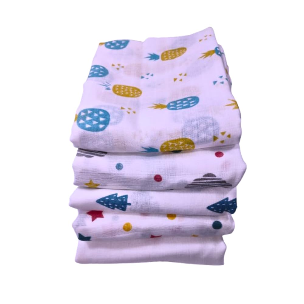 Newborn Baby Bath Muslim Swaddle Wrap Cotton Towel Malmal Baby Cloth So Pure Cotton Sheets (100cm x 100cm, Pack of 2, Number Pri