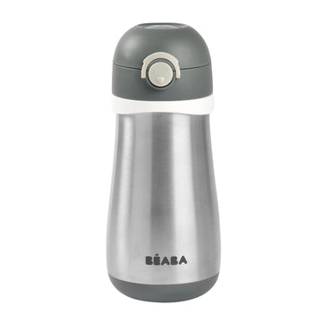Beaba Kids Stainless Steel Insulated Water Bottle, Kids Water Bottle, Toddler Thermos With Spill Proof Spout And Close Top, Perf