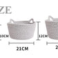 Small Woven Baskets | Mini Storage Bins | Cotton Rope Baby Nursery Organizers | Cute Round Cat Ears Basket For Organizing Desk D