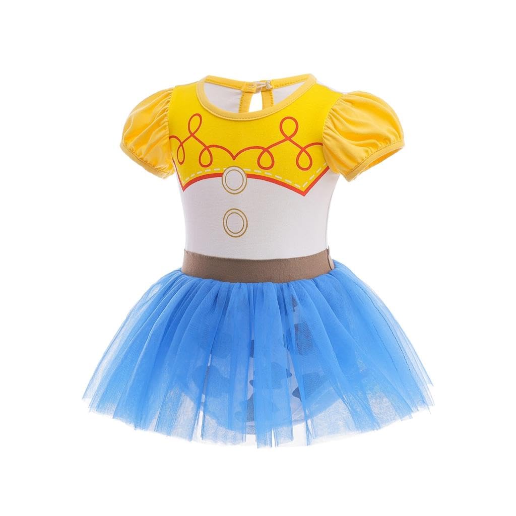 Dressy Daisy Infant Baby Girl Cowgirl Princess Onesie Romper Dress Halloween Costume Bodysuit With Headband Size 9-12 Months