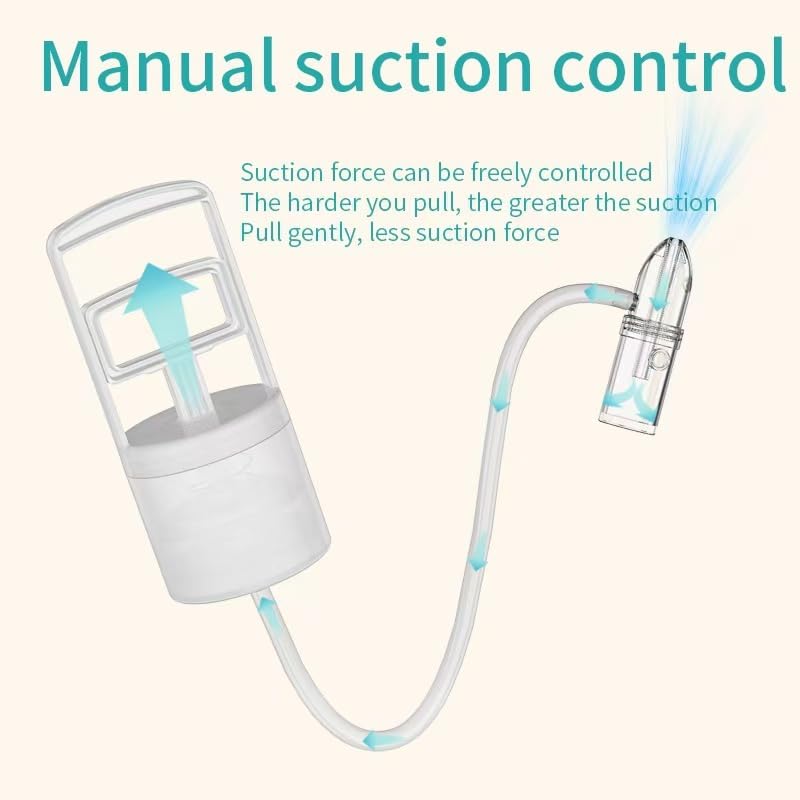 Nasal Aspirator For Baby, Portable Hand Puller Nose Sucker, Quiet Suction Easy To Operate | Reusable | Soft Silicone Nose Cleane