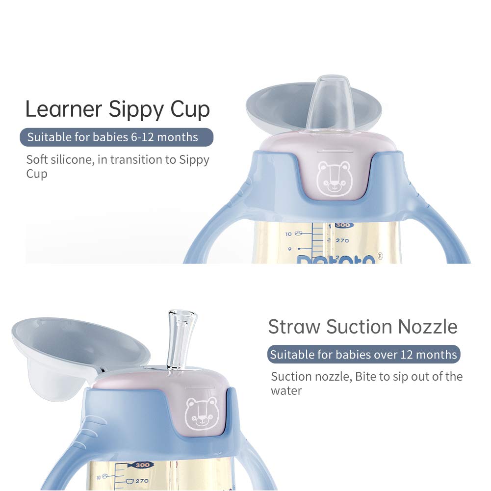 Potato Sippy Cups For Toddlers With Straw Spill Proof, Ppsu Learner Cup With Handle For Boy, Water Bottle For Baby 6 Months With