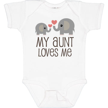 Inktastic My Aunt Loves Me Baby Bodysuit Newborn 0020 White 230E8
