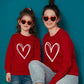 Mommy And Me Valentine'S Day Sweatshirt Love Heart Graphic Family Matching Pullover Casual Long Sleeve Shirt Tops (Mom-Red, Smal
