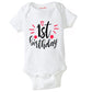 Baby Wish Birthday Gifted To Baby Bodysuits Newborn Birthday Romper Half Sleeve Envelope Neck Cute Outfit First Birthday Party O