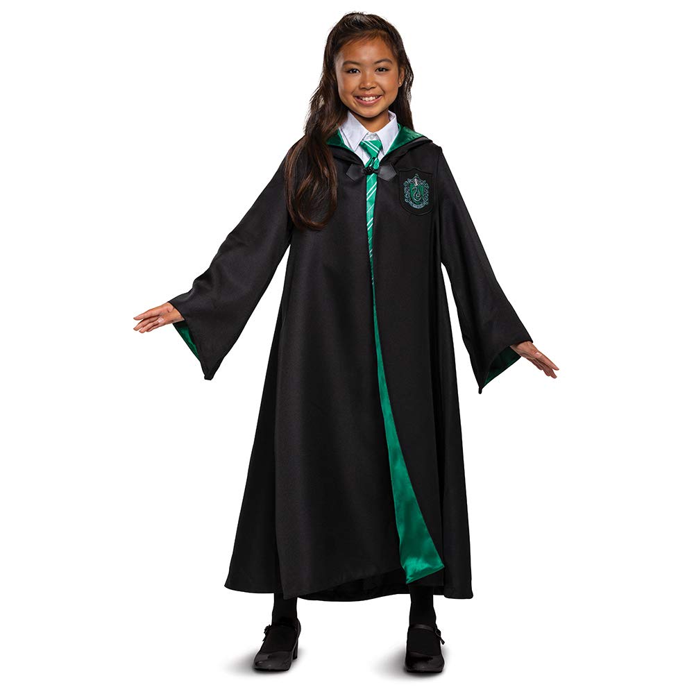 Harry Potter Slytherin Robe Prestige Children'S Costume Accessory, Black & Green, Kids Size Large (10-12)