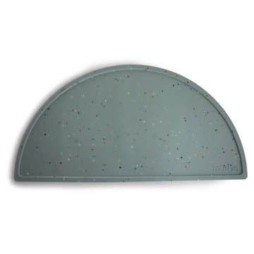 Mushie Silicone Placemat For Kids | Bpa-Free Non-Slip Design (Cambridge Blue Confetti)