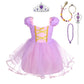 Dressy Daisy Princess Tulle Dress Fancy Party Costume With Crown And Accessories Halloween Birthday Outfit For Little Kids Girls
