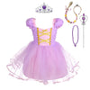 Dressy Daisy Princess Tulle Dress Fancy Party Costume With Crown And Accessories Halloween Birthday Outfit For Little Kids Girls