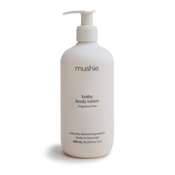 Mushie Baby Organic Body Lotion | Moisturize, Soothe, And Hydrates Dry Skin | Made In Denmark, 13.53 Fl Oz (Fragrance Free)