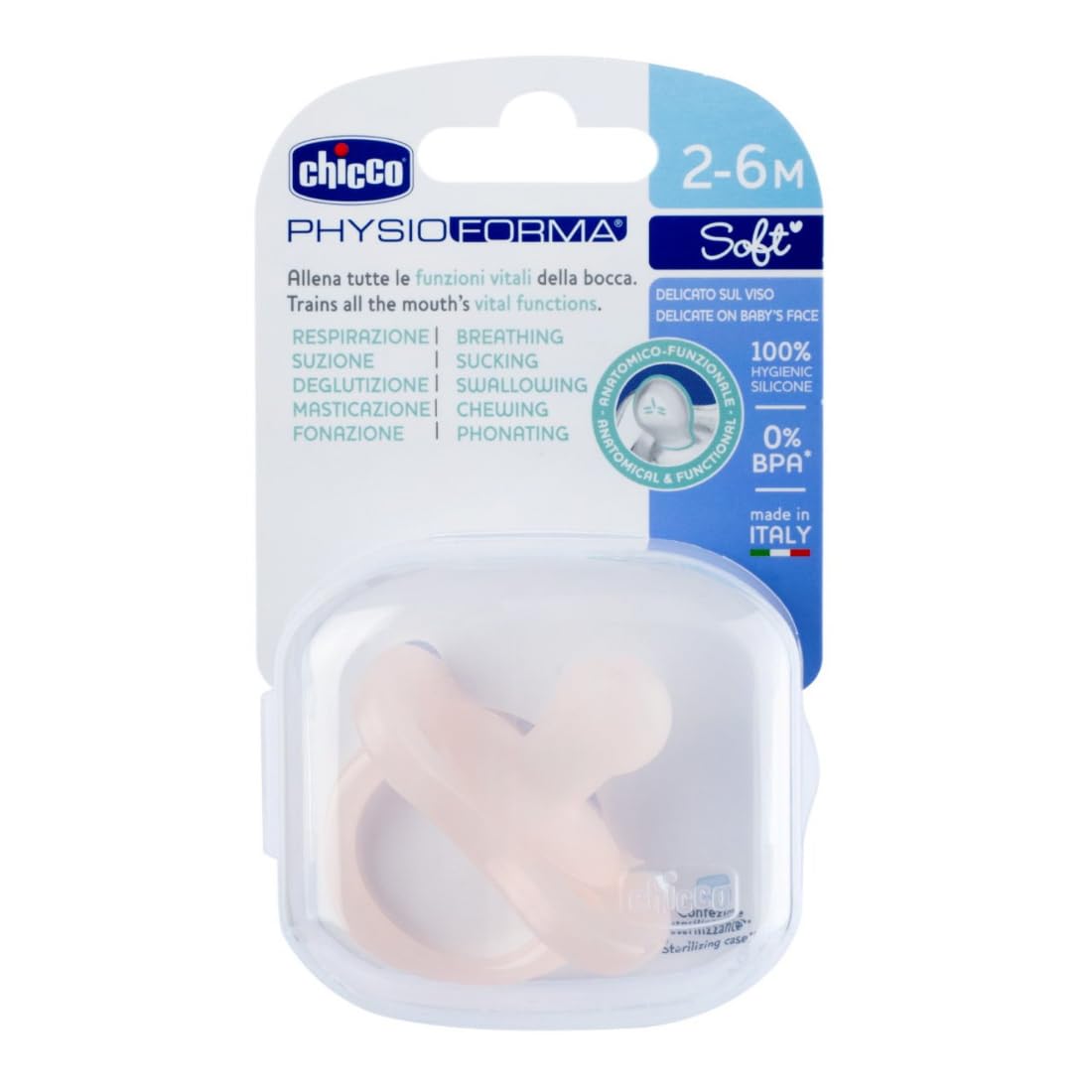 Chicco Physioforma Soother For Babies (26 Months) | Baby Pacifier With Unique Shape To Support BabyS Breathing | Soft Silicon 