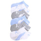 Puma Infant Boy'S Low Cut Socks 6-Pairs Cushioned White/Light Blue Sz. 12-24M