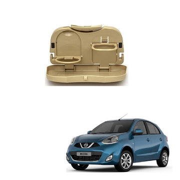 Stylish Foldable Compact Car Back Seat Tray for Food/Drinks/Cup/Bottle Holder Universal Pack of 1 Suitable for Nissan Micra Type