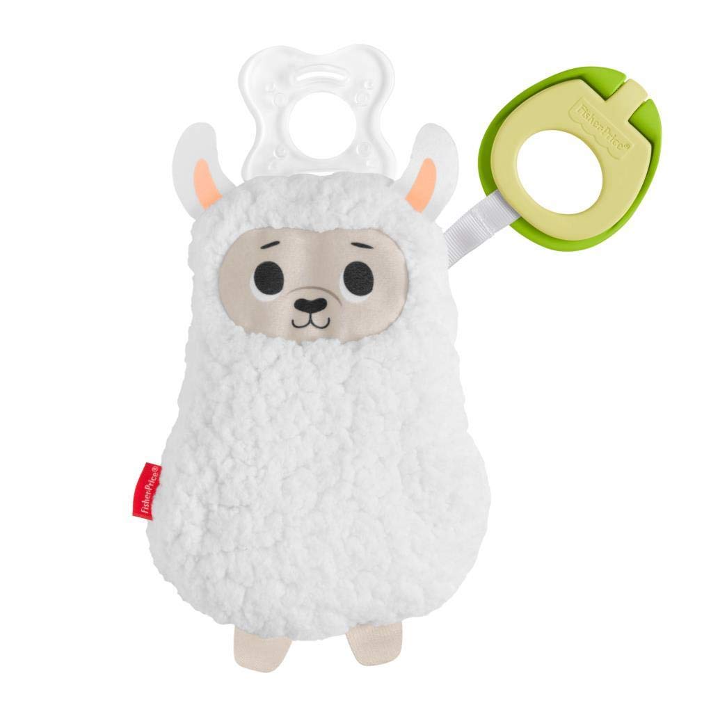 Fisher-Price Clipimals Universal Pacifier Holder, Plush Llama Pacifier Holder For Baby
