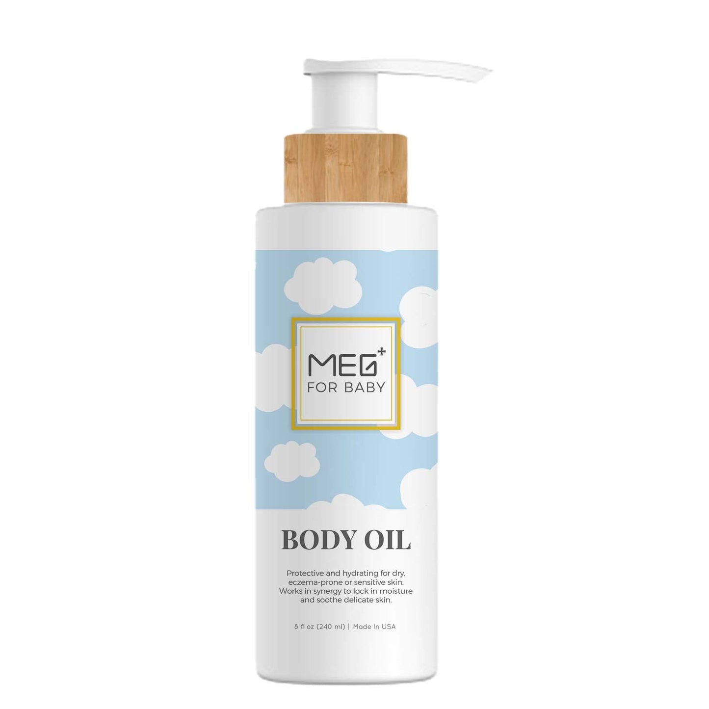 MEG+ Baby Body Oil with herbal infusion with Sunflower & Safflower Oil | Paraben free sulfate free Tear free | Plant-based formu