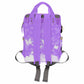 Artsadd Custom Baby Bag Large Nappy Bag For Mom, Purple Glitter Handbags Personalized Name Diaper Backpack With Stroller Straps