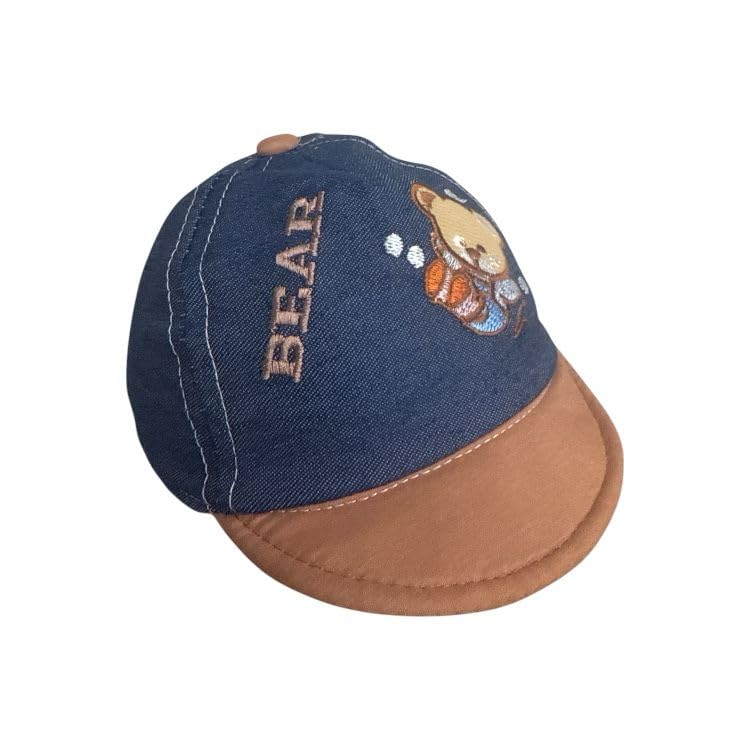 Famwrapz Baby Boys & Girls Denim Cotton Baseball Cap  Soft & Comfortable Sun Protection Hat For Newborns (03 Months), Brown