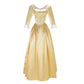 Royal Colonial Little Girl Child Princess Costume Hamilton Peggy Yellow Halloween Cosplay Kid Victorian Dress