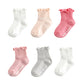 Zumou Toddler Anti Slip Non Skid Socks Little Girls Frilly Ruffle Lace 6 Pairs (1-2T, Frilly 6 Pairs, 1_Year)