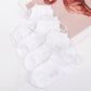 4 Pairs Toddler Baby Girls Lace Princess Socks Cotton Ruffled Solid Ankle Socks White 5-8T