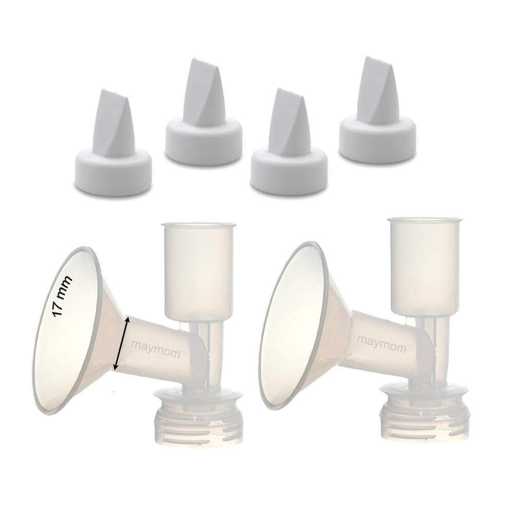 Maymom Duckbill, Replacement Flange Kit Compatible with Ameda Purely Yours, Ultra Breastpump, Flange 17 mm; Made by Maymom (Flan