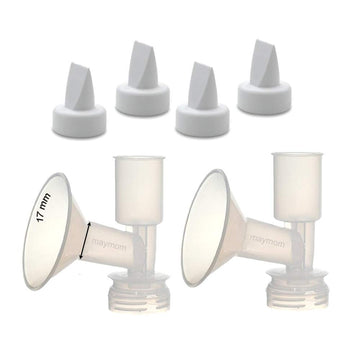 Maymom Duckbill, Replacement Flange Kit Compatible with Ameda Purely Yours, Ultra Breastpump, Flange 17 mm; Made by Maymom (Flan