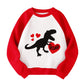 Xfsjgna Valentines Sweatshirts 4T Boys Girls Valentine'S Day Dinosaur Heart Graphic Shirt Toddler Kids Long Sleeve Tops Red