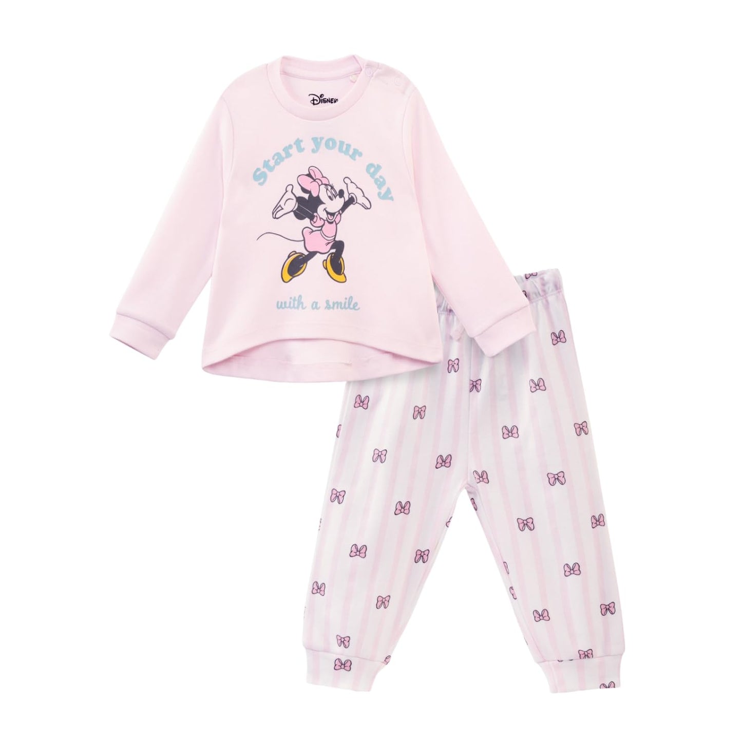 Nap Chief Girls Printed Minnie Mouse Pyjama Set | Cotton Night Suit for Boys & Girls Comfortable Nightdress for Kids Matching T