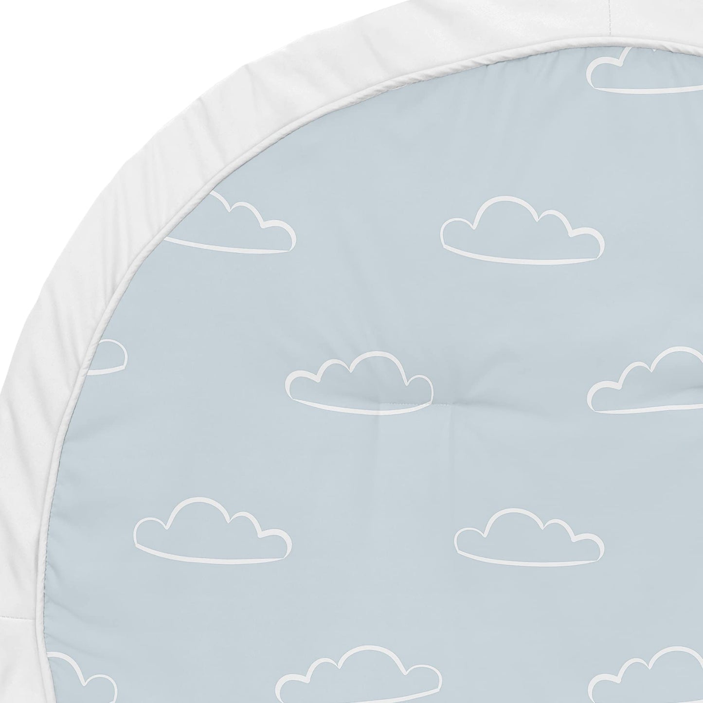 Sweet Jojo Designs Blue Clouds Boy Baby Playmat Tummy Time Infant Play Mat - Slate And White Cloud Sky For Vintage Airplane Avia