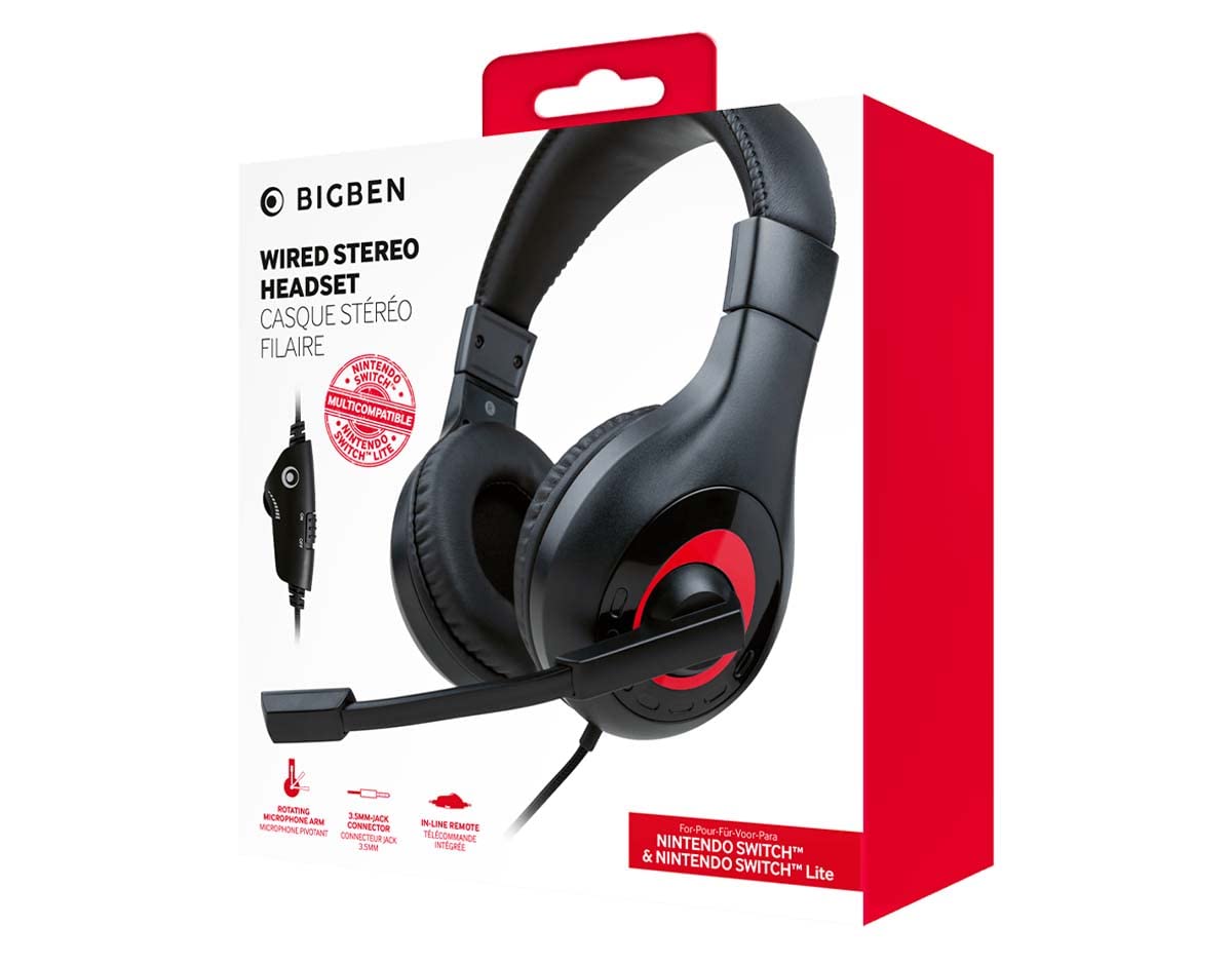 NACON Stereo Gaming Headset V1, 750800SWHSV1, Wired, Nintendo Switch Gaming Headset, Black