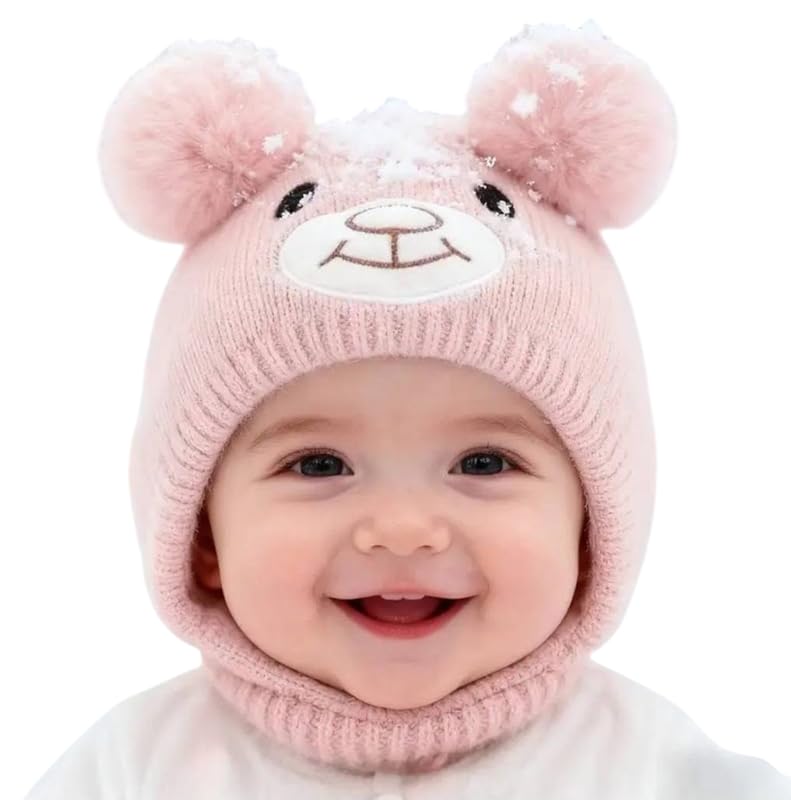 Winter Baby Woolen Hat Knitted Cap For Boys And Girl | Cute Baby PomPom Beanie | Double Layer Kids Beanie Hats For 18 Year Old