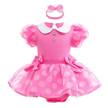 Fmyfwy Baby Girls Minnie Princess Costume Halloween Christmas Birthday Party Romper Tutu Dress W/Headband Hot Pink 70