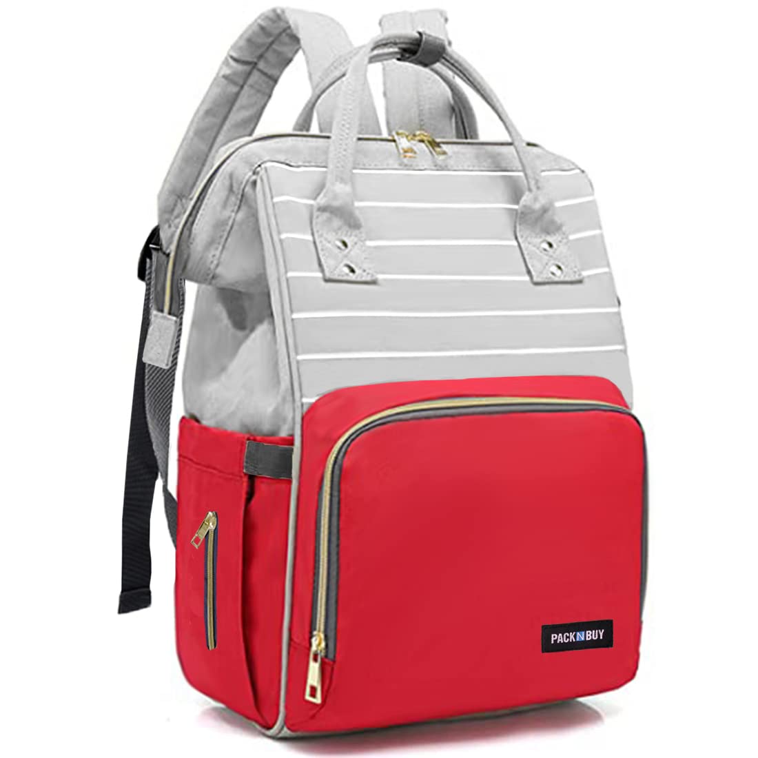 PACKNBUY Diaper Bag for Mothers for Travel, Hospital Baby Bag (Red)