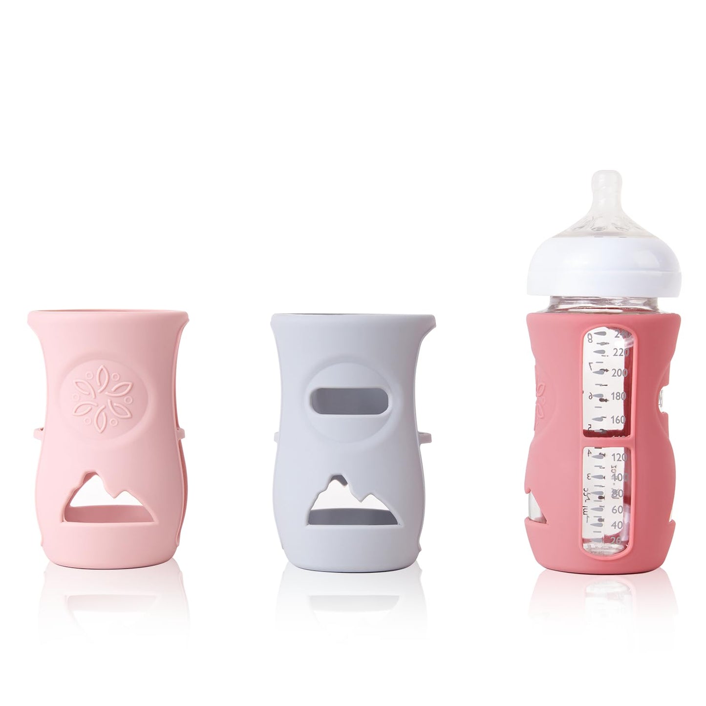 3 Pack Silicone Sleeve for Avent Natural Glass Baby Bottles, Compatible Philips Avent Glass Natural Baby Bottle, Anti Breakage B