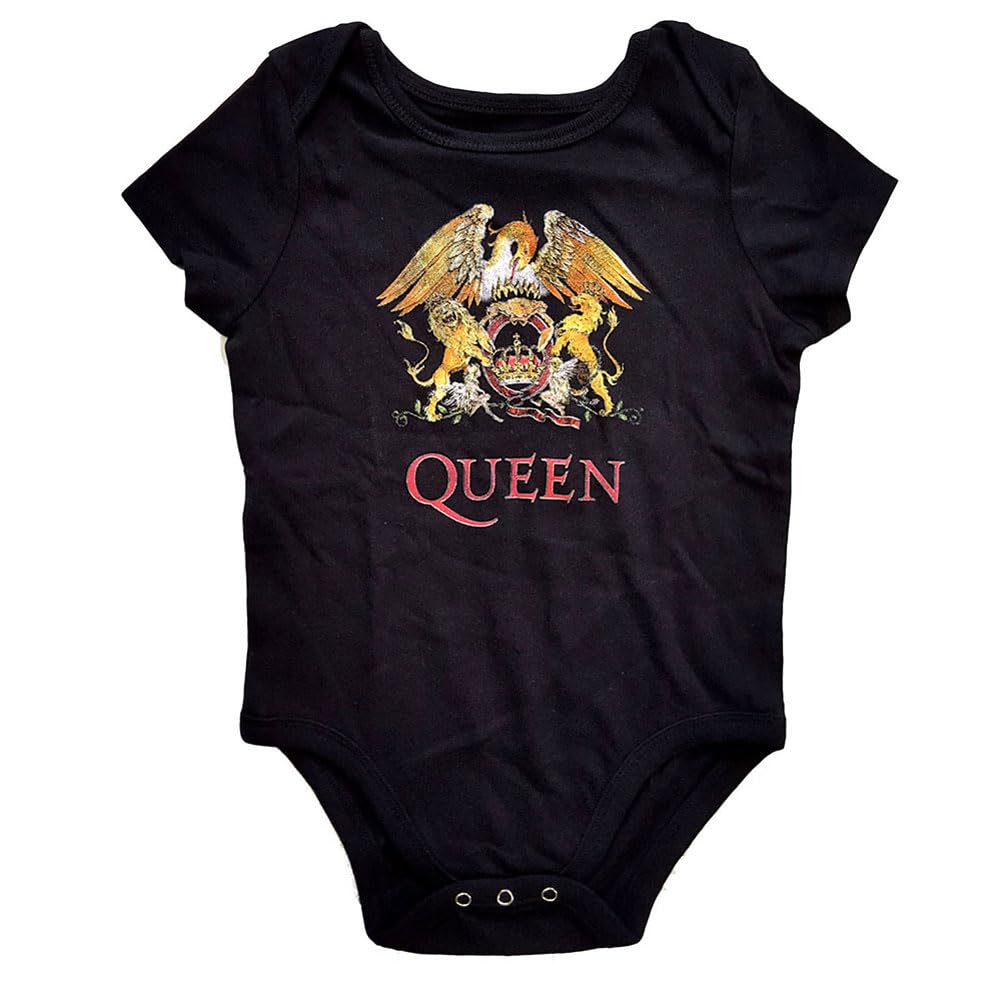 Queen Kids Baby Grow: Classic Crest - 3 - 6 Months - Black