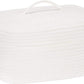 GRATIFY Cotton Rope Storage Basket with Lid, Oval, Medium, White, 15 x 11 x 6.5 Inches, 13.8L, Durable, Nursery Storage Containe