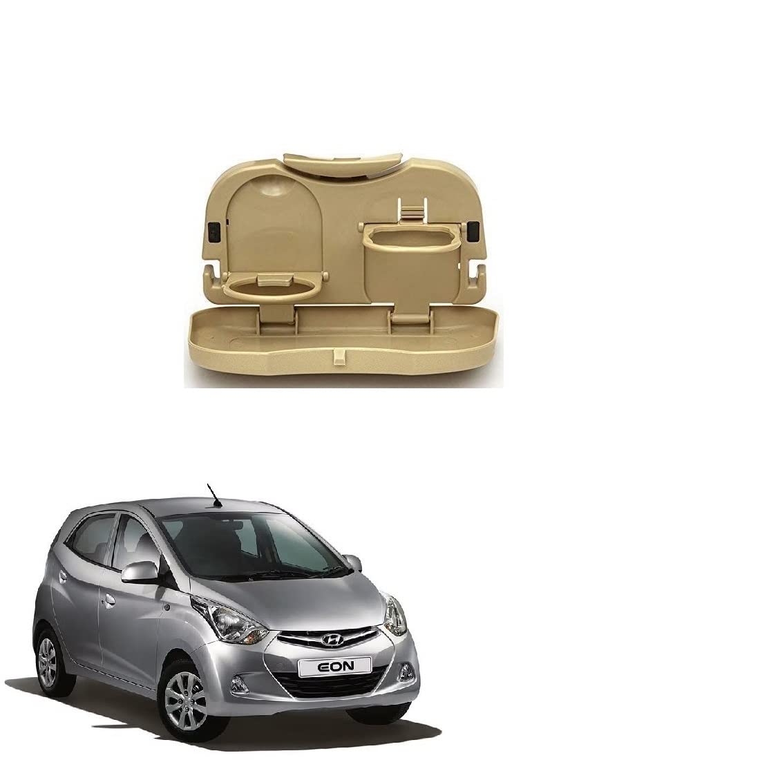 Stylish Foldable Compact Car Back Seat Tray for Food/Drinks/Cup/Bottle Holder Universal Pack of 1 Suitable for Hyundai Eon