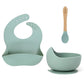 Ginbear Baby Bowls With Suction, Silicone Bibs, Self Feeding Spoons, Led Weaning Supplies, Toddler Eating Set For Ages 6 Months+
