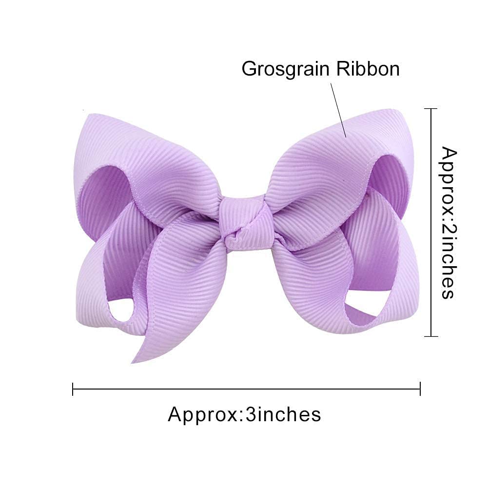 Oaoleer Hair Bow Clip, 20 Colors 3 Inch Grosgrain Ribbon Bows Hair Alligator Clips Hair Barrettes Hair Accessories For Girls Tod