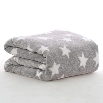 D BABY HOME Soft Fleece Baby Blanket Grey | Newborn Swaddle Wrap 10075 cm | Star Print, Ultra Cozy, Lightweight & Breathable | U