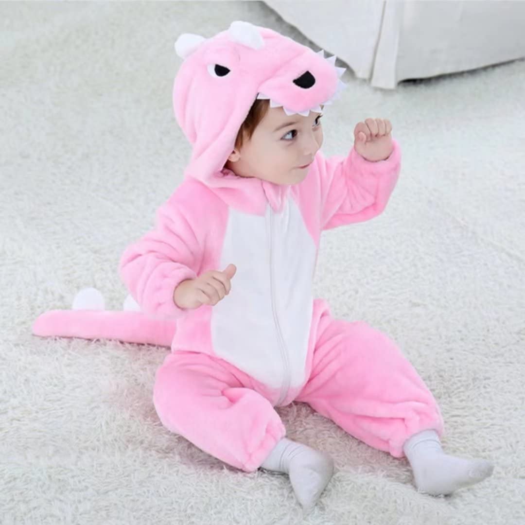 Qiaoniuniu Halloween Baby Pink Dinosaur Costumes Toddler Outfit Infants Cosplay Romper 3-4 Years
