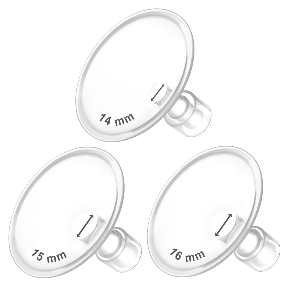 Maymom MyFit Flanges Crater Goldie Pack 14 15 16 mm Compatible with Medela Breast Pumps and Maymom Wide Base and Narrow Base Con