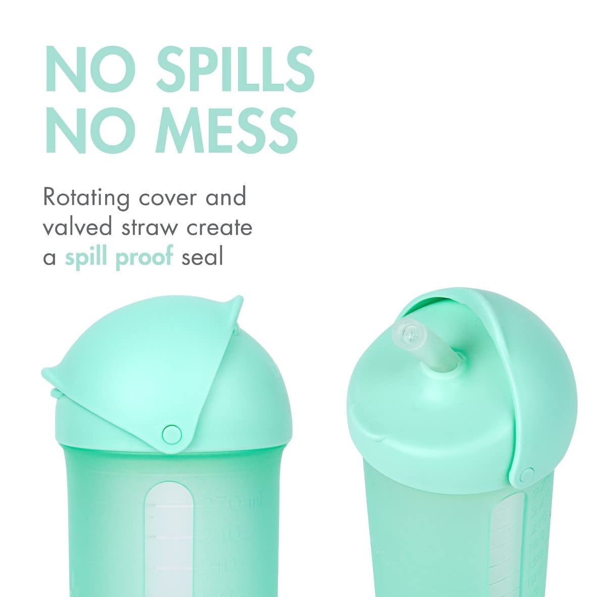 Boon Swig Insulated Silicone Straw Sippy Cup - Flip Top Spill Proof Toddler Straw Cups - Baby and Toddler Feeding Supplies - Bab