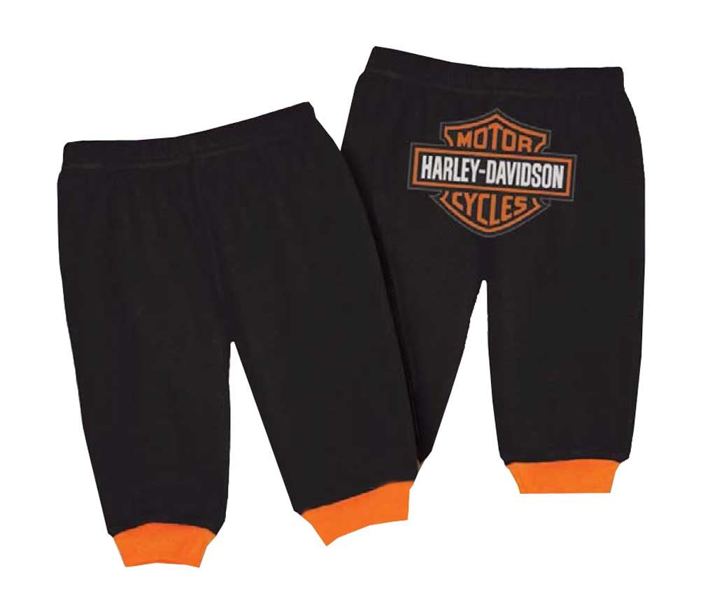 Harley-Davidson Baby Boys' Interlock Bar & Shield Pants, Black 4050601 (24M)